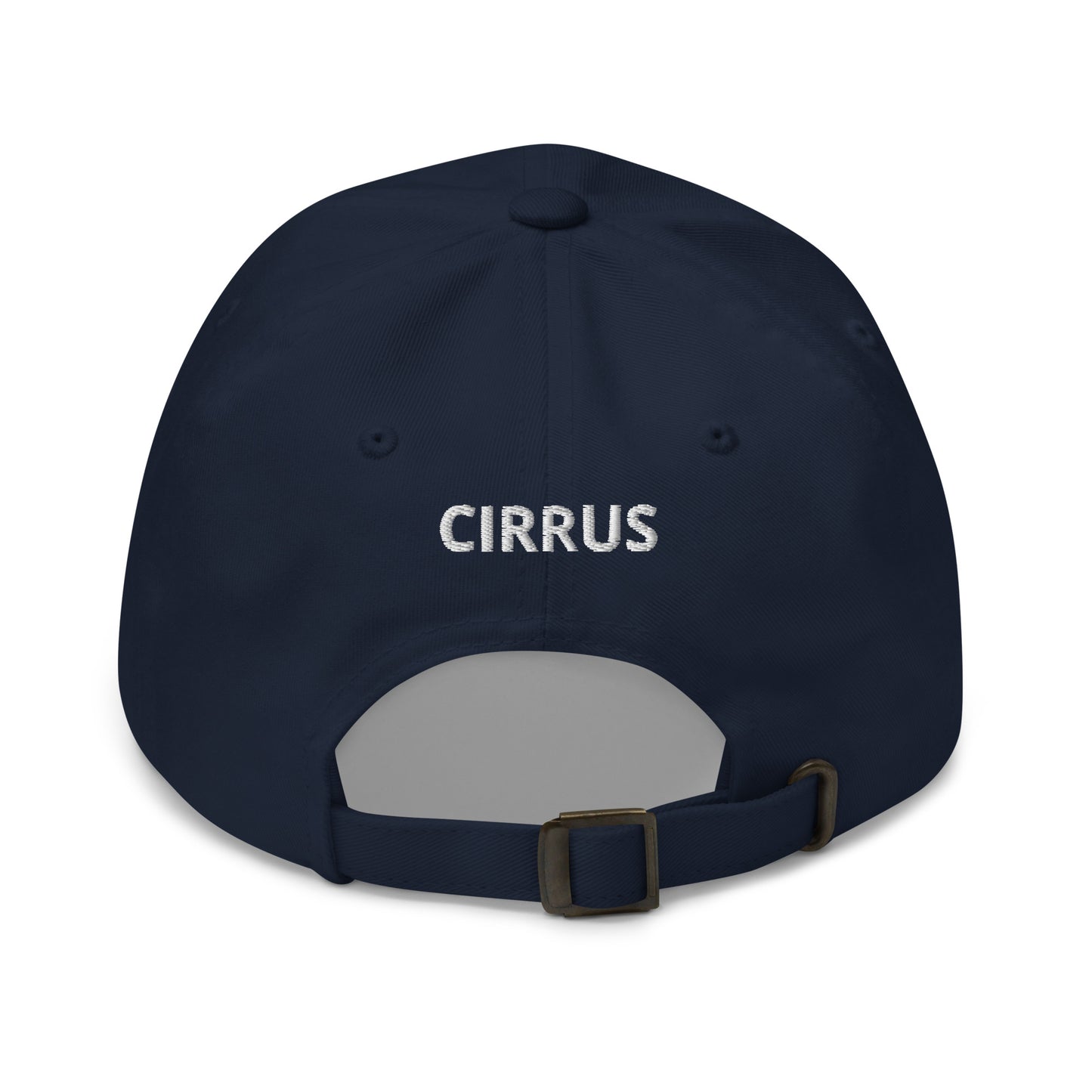 CIRRUS White aircraft Embroidered Chino cotton twill Aviation  hat with adjustable buckle back.