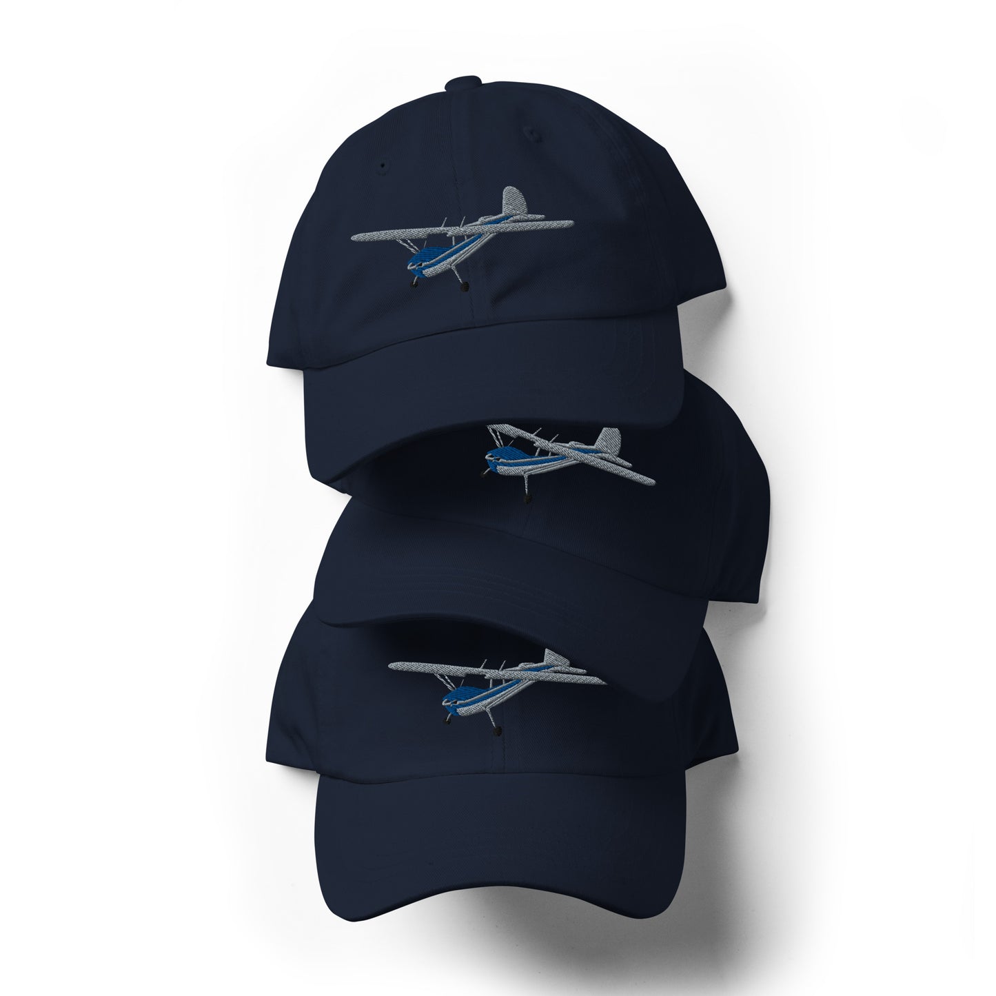 CESSNA 140 polished grey- blue aircraft embroidered CUSTOM N Number Aviation cotton twill hat