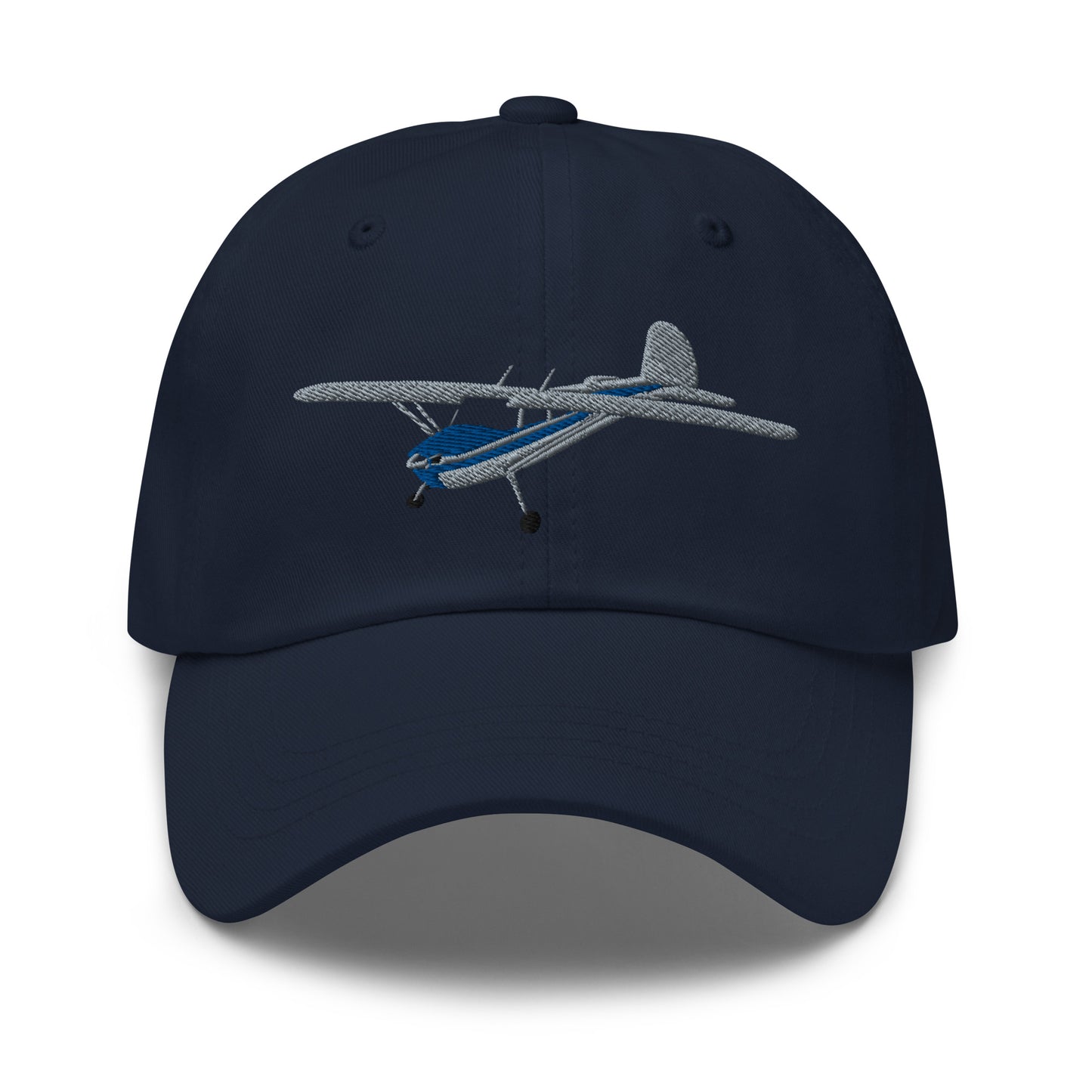 CESSNA 140 polished grey- blue aircraft embroidered CUSTOM N Number Aviation cotton twill hat