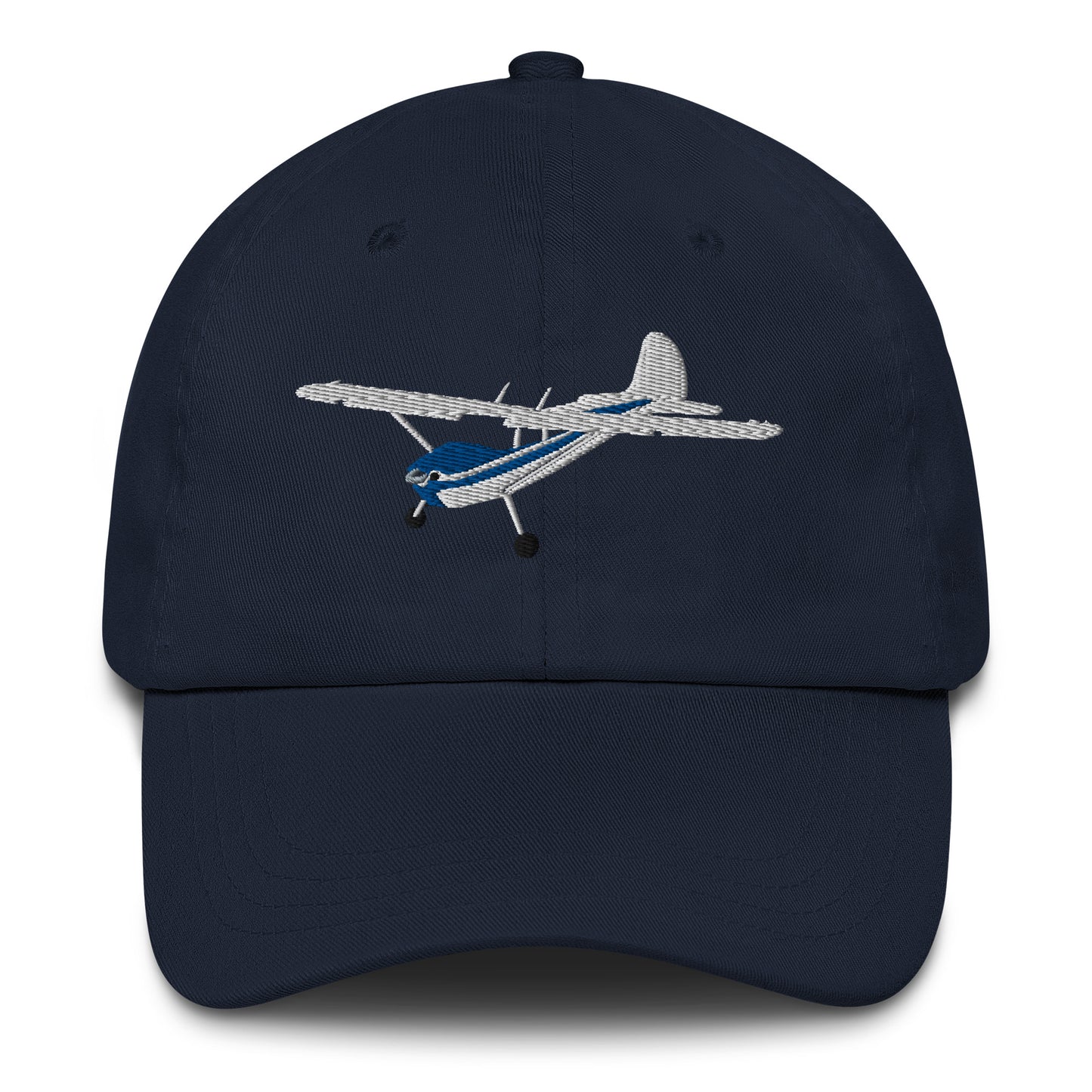 CESSNA 170 White Blue aircraft CUSTOM N Number Cotton Chino Twill hat