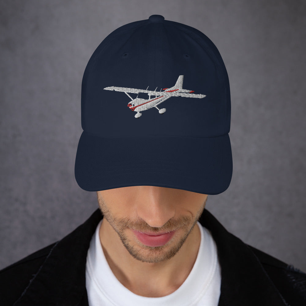 CESSNA 172 Skyhawk White - Red CUSTOM N Number embroidered Cotton Twill aviation Hat