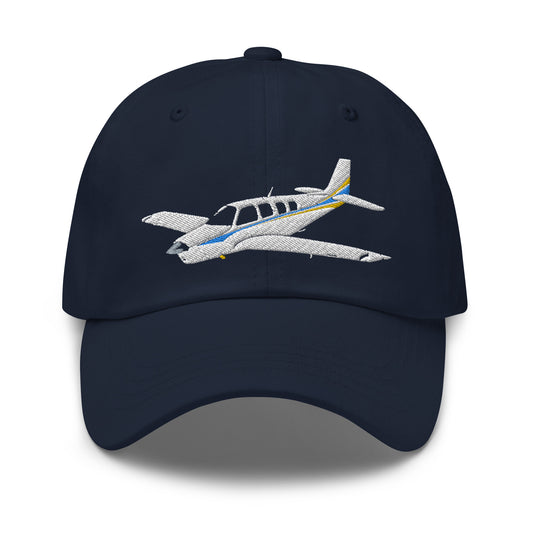 BONANZA A36 White blue CUSTOM N Number Embroidered Classic Cotton Twill Aviation Hat - Minimum 3 order.