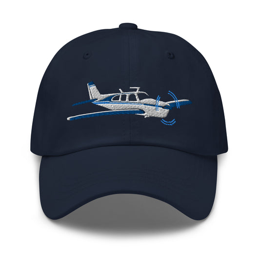 BONANZA F33 white-blue CUSTOM N NUMBER Embroidered Classic Cotton Twill Aviation Hat - Minimum 3 order