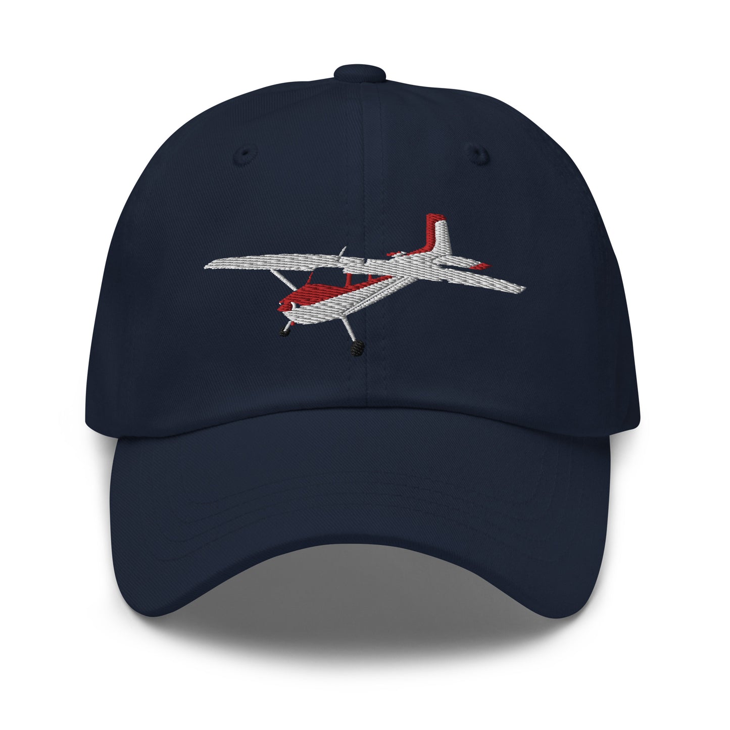 CESSNA 180 Skywagon White-Red Embroidered cotton chino twill cap