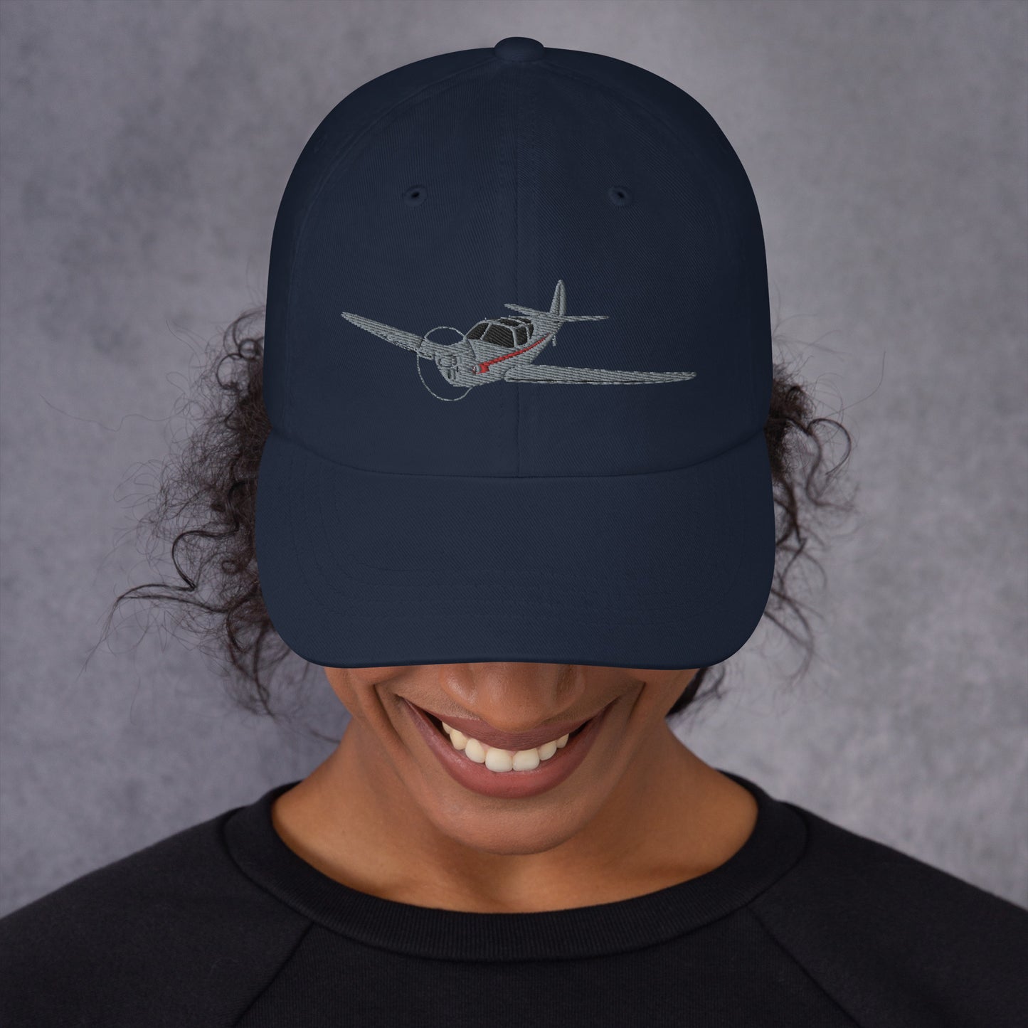 SWIFT grey-red CUSTOM N NUMBER aircraft embroidered Aviation cotton twill hat