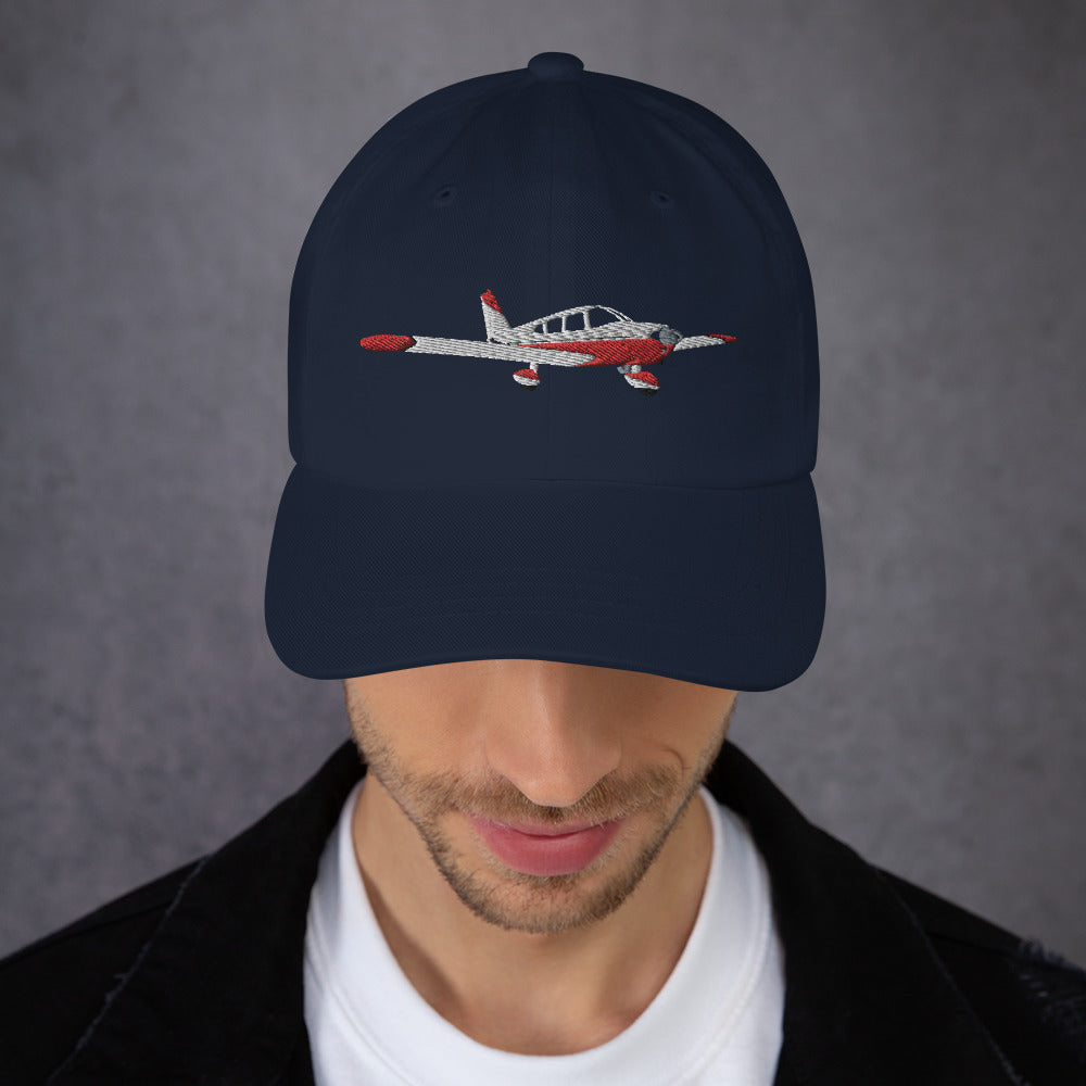 CHEROKEE - red white -  CUSTOM N Number embroidered Chino cotton twill Aviation hat