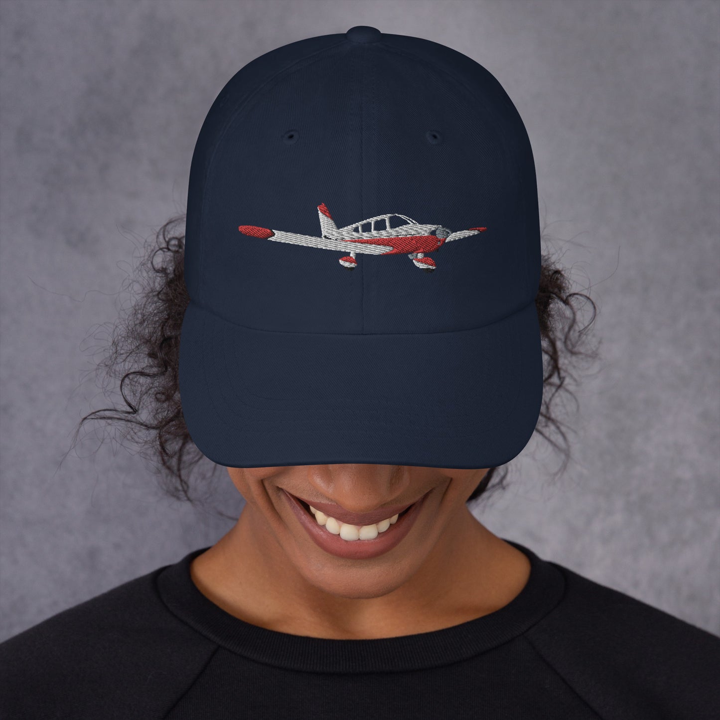 CHEROKEE - red white -  CUSTOM N Number embroidered Chino cotton twill Aviation hat