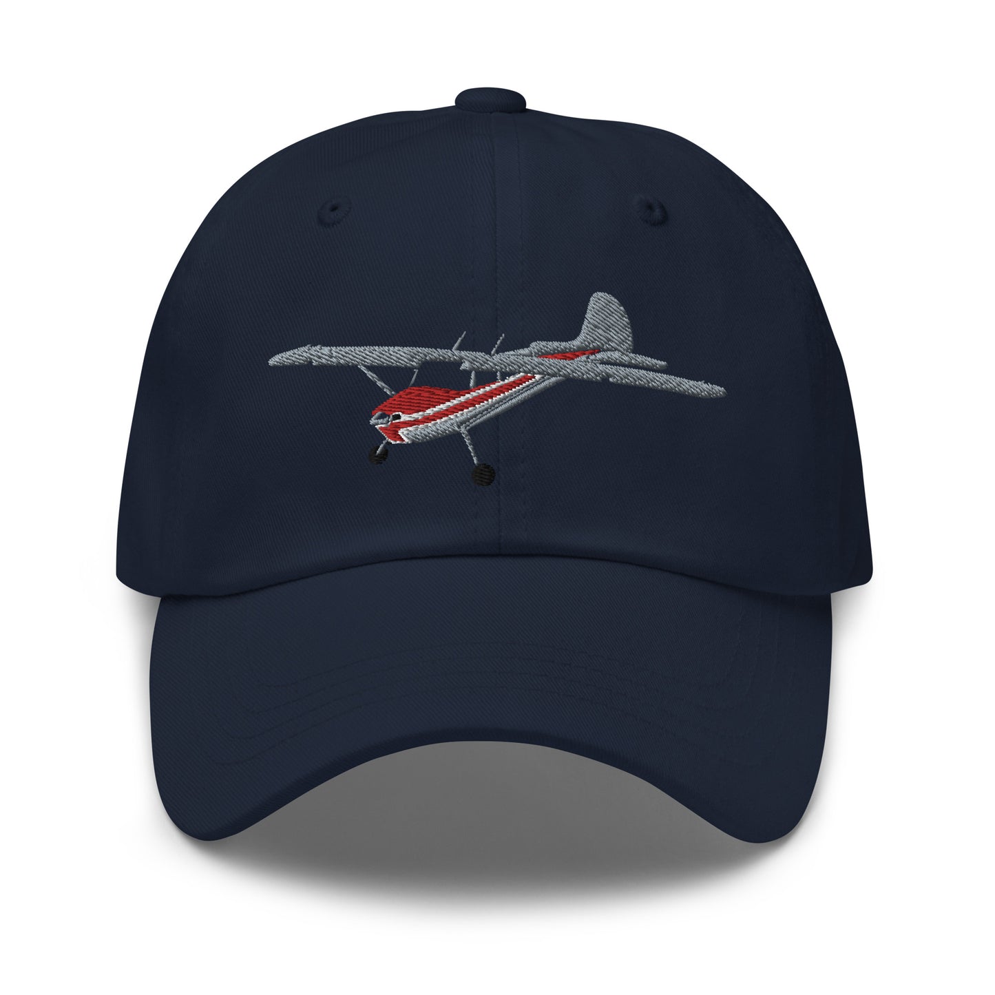 CESSNA 170 Silver and red -  hat embroidered cap front and back