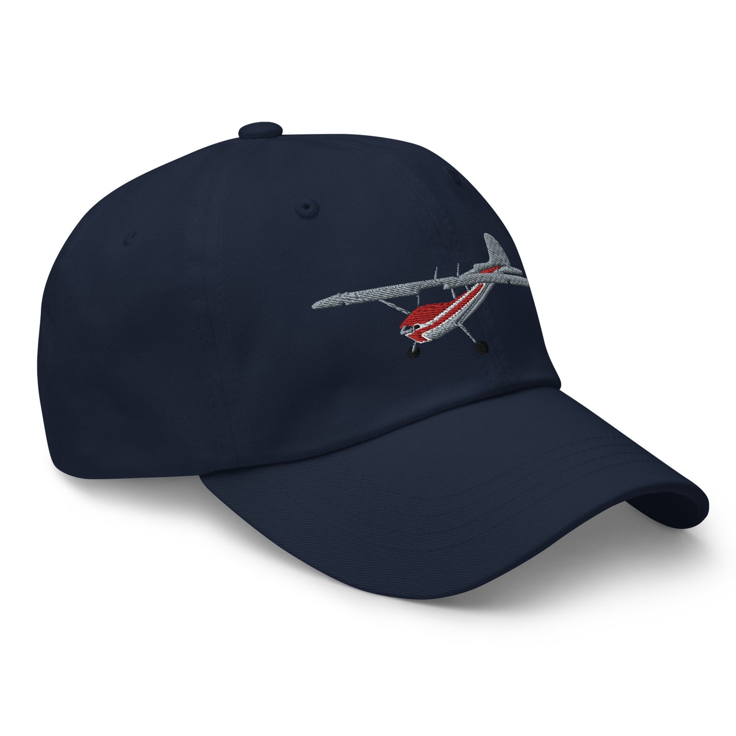 CESSNA 170 Silver and red -  hat embroidered cap front and back