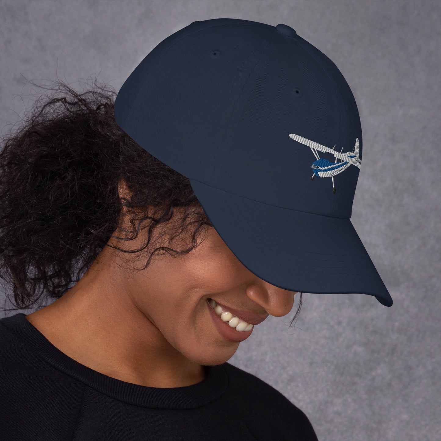 CESSNA 140 White blue CUSTOM N Number Embroidered cotton chino hat