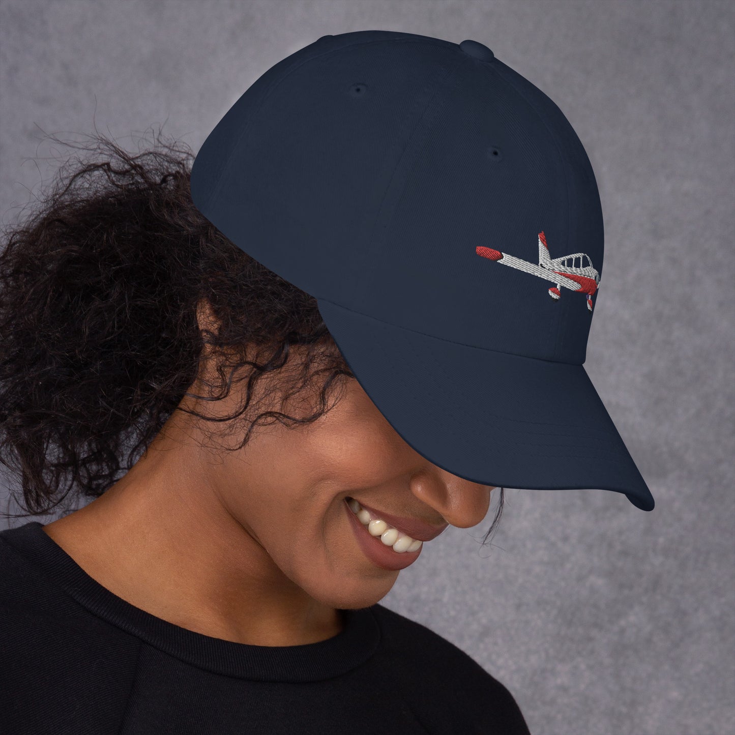 CHEROKEE white-red aviation cap- embroidered front and back hat.