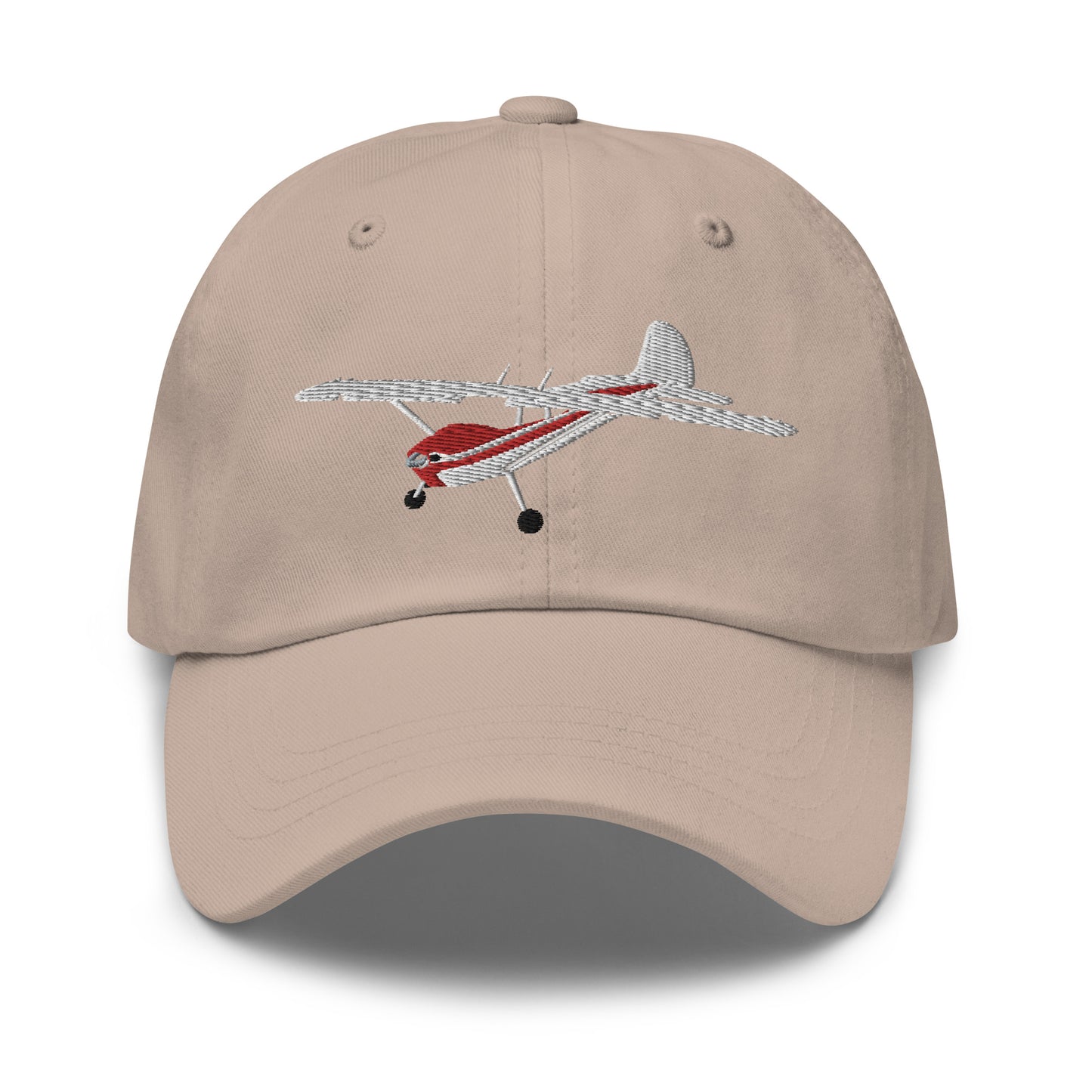 CESSNA 170 embroidered aviation cap- White and Red - front and back