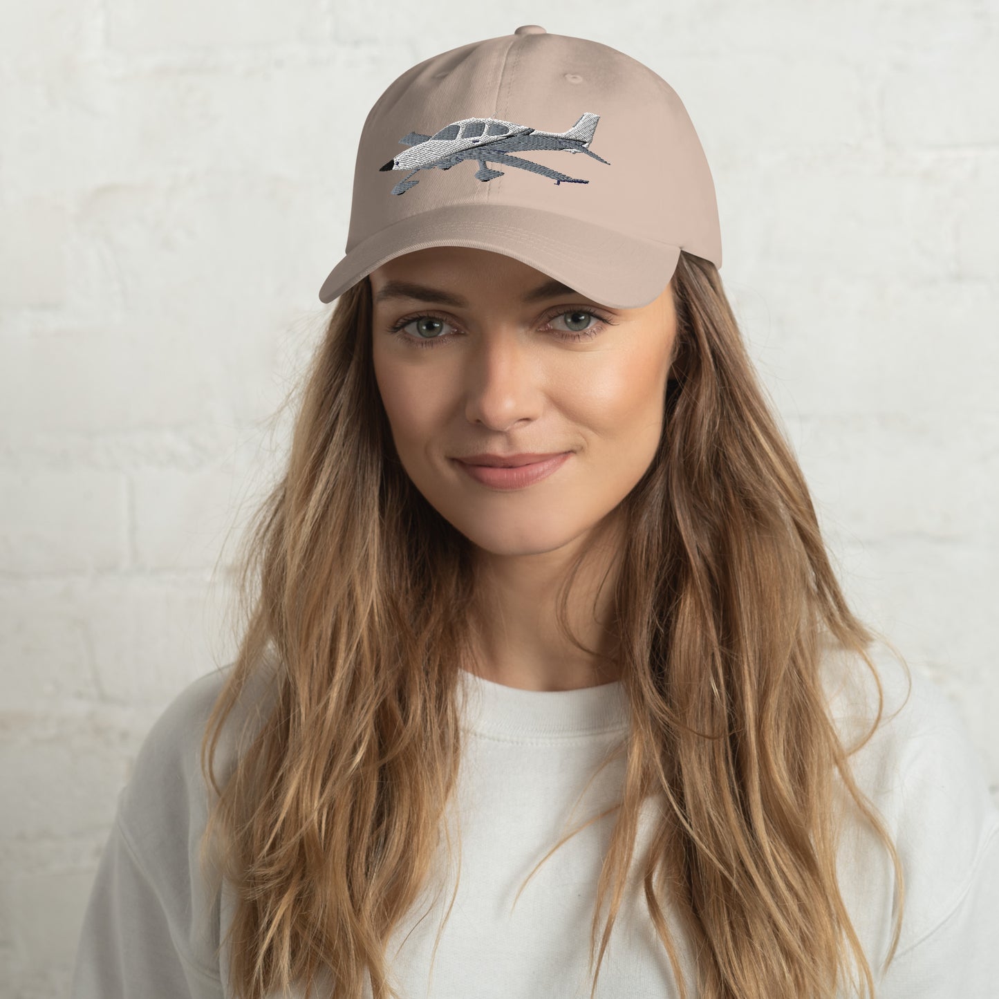 CIRRUS White - Grey CUSTOM N NUMBER aircraft embroidered Aviation cotton twill hat