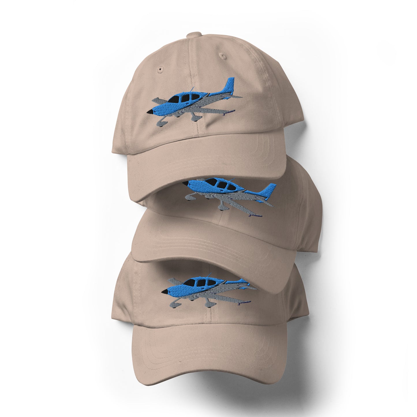 CIRRUS blue- grey CUSTOM N NUMBER aircraft embroidered Aviation cotton twill hat