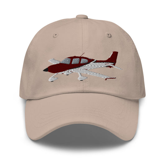 CIRRUS Maroon-White CUSTOM N NUMBER embroidered Aviation cotton twill hat - Minimum 3 order.