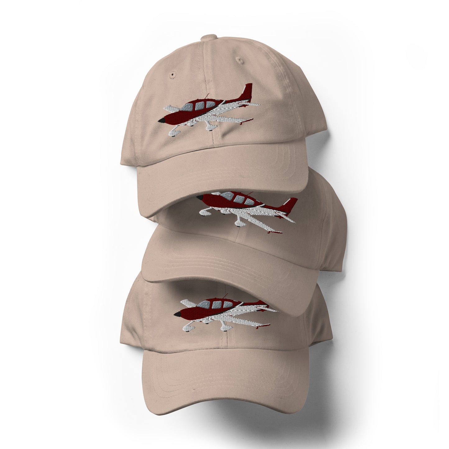 CIRRUS Maroon-White CUSTOM N NUMBER embroidered Aviation cotton twill hat