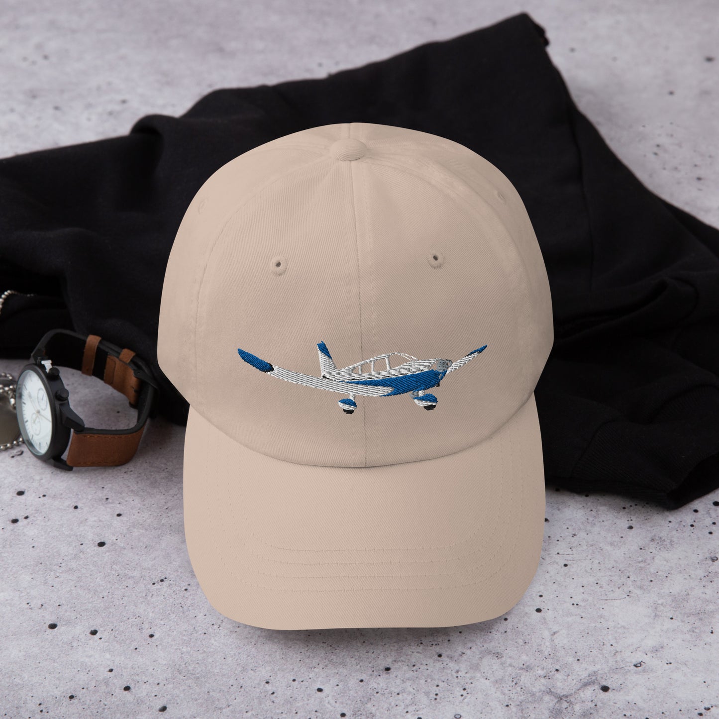 CHEROKEE white-blue aviation cap- embroidered front and back hat.