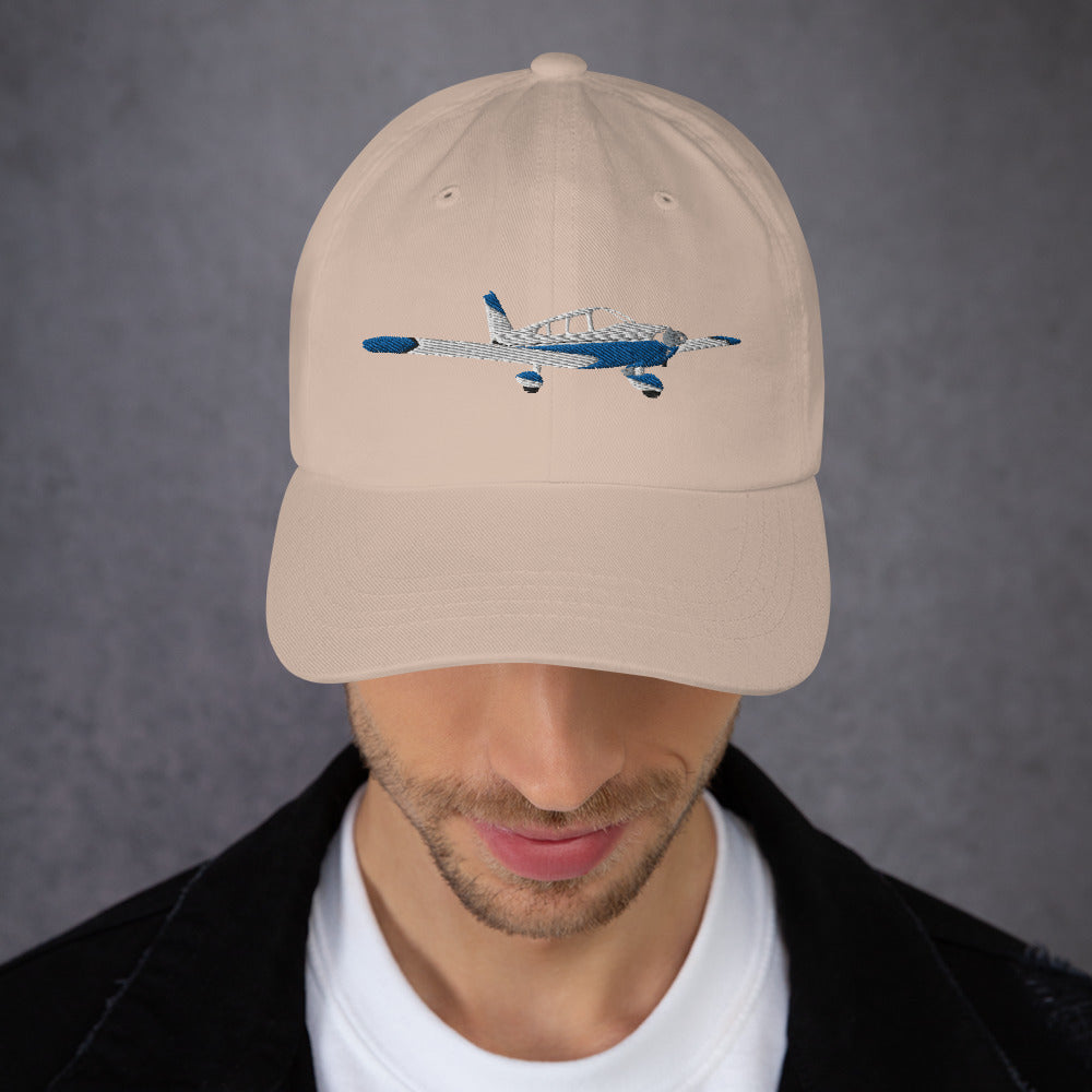 CHEROKEE white-blue aviation cap- embroidered front and back hat.