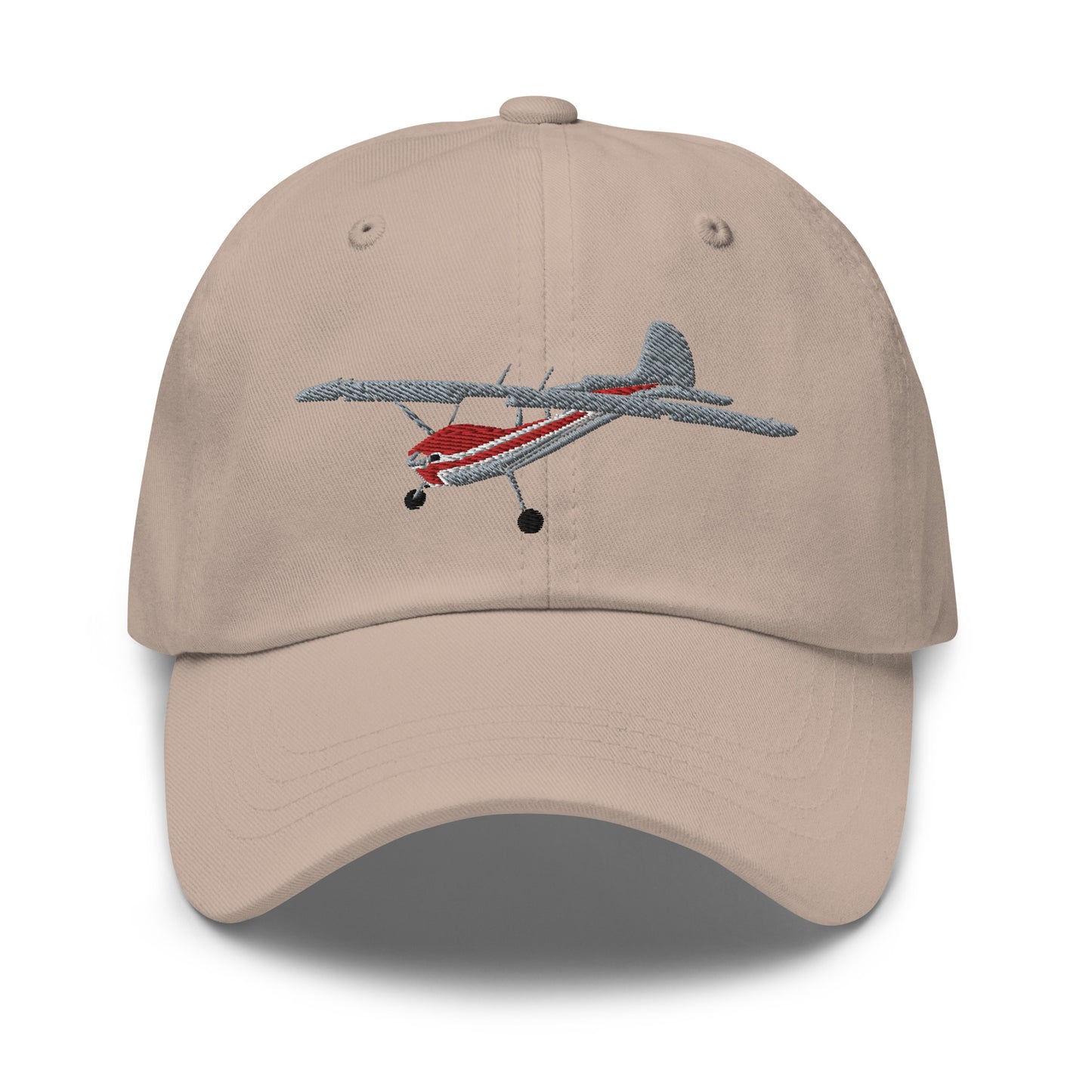 CESSNA 170 Silver and red -  hat embroidered cap front and back