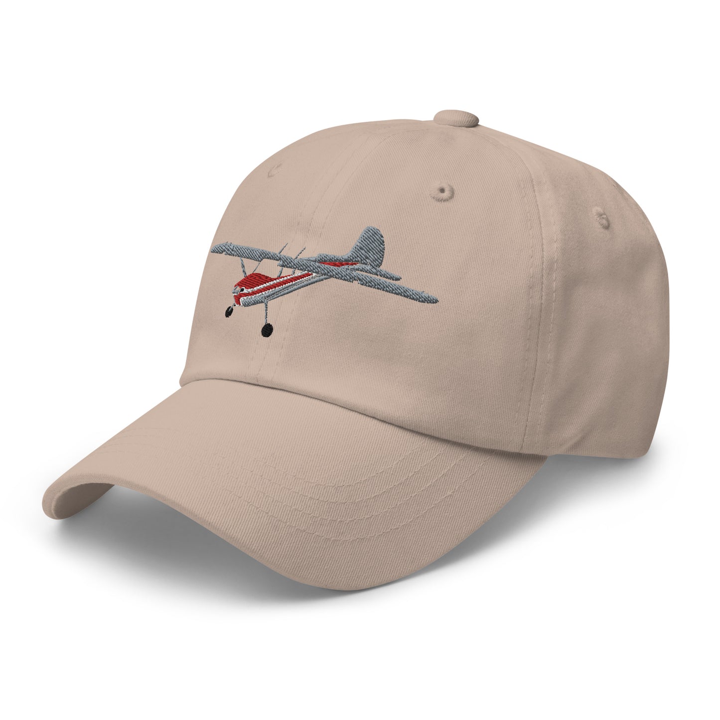 CESSNA 170 Silver and red -  hat embroidered cap front and back