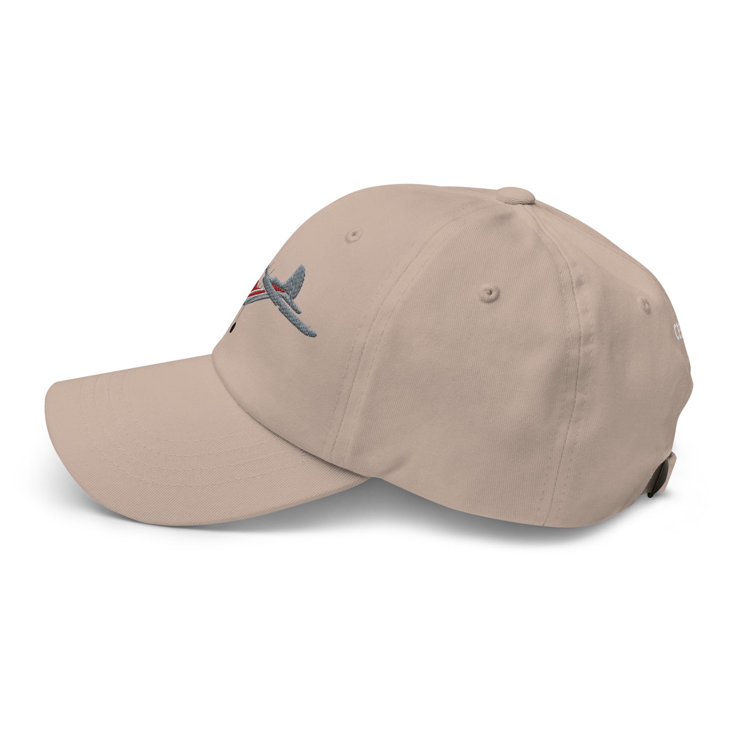 CESSNA 170 Silver and red -  hat embroidered cap front and back