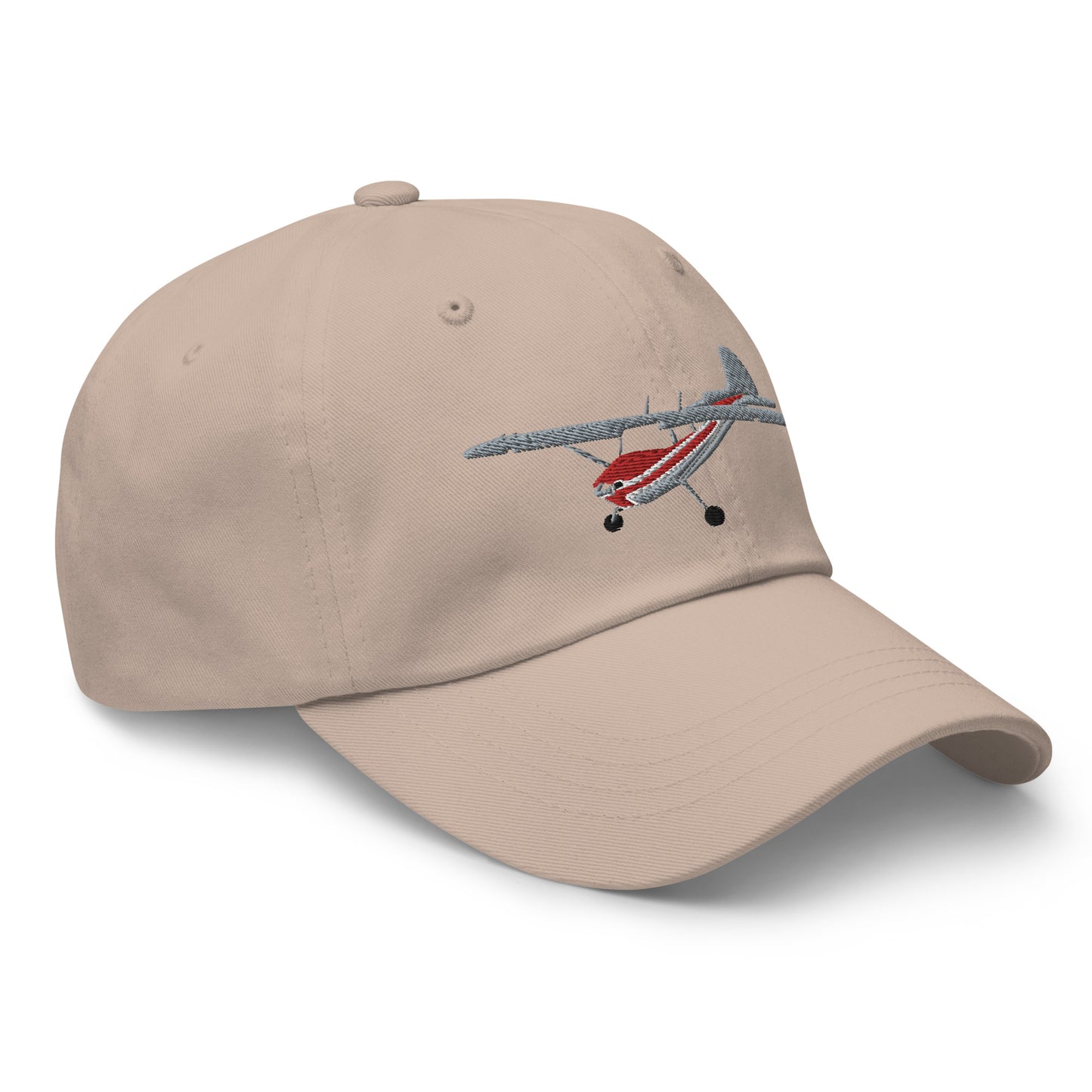 CESSNA 170 Silver and red -  hat embroidered cap front and back