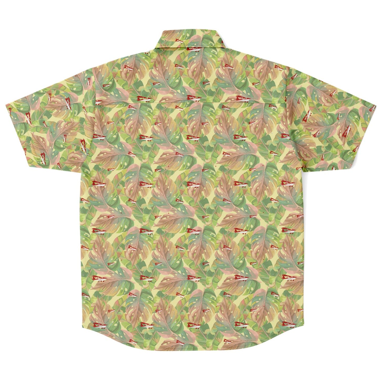 CITABRIA printed Short Sleeve Button Down Shirt - Vintage leaves - poplin