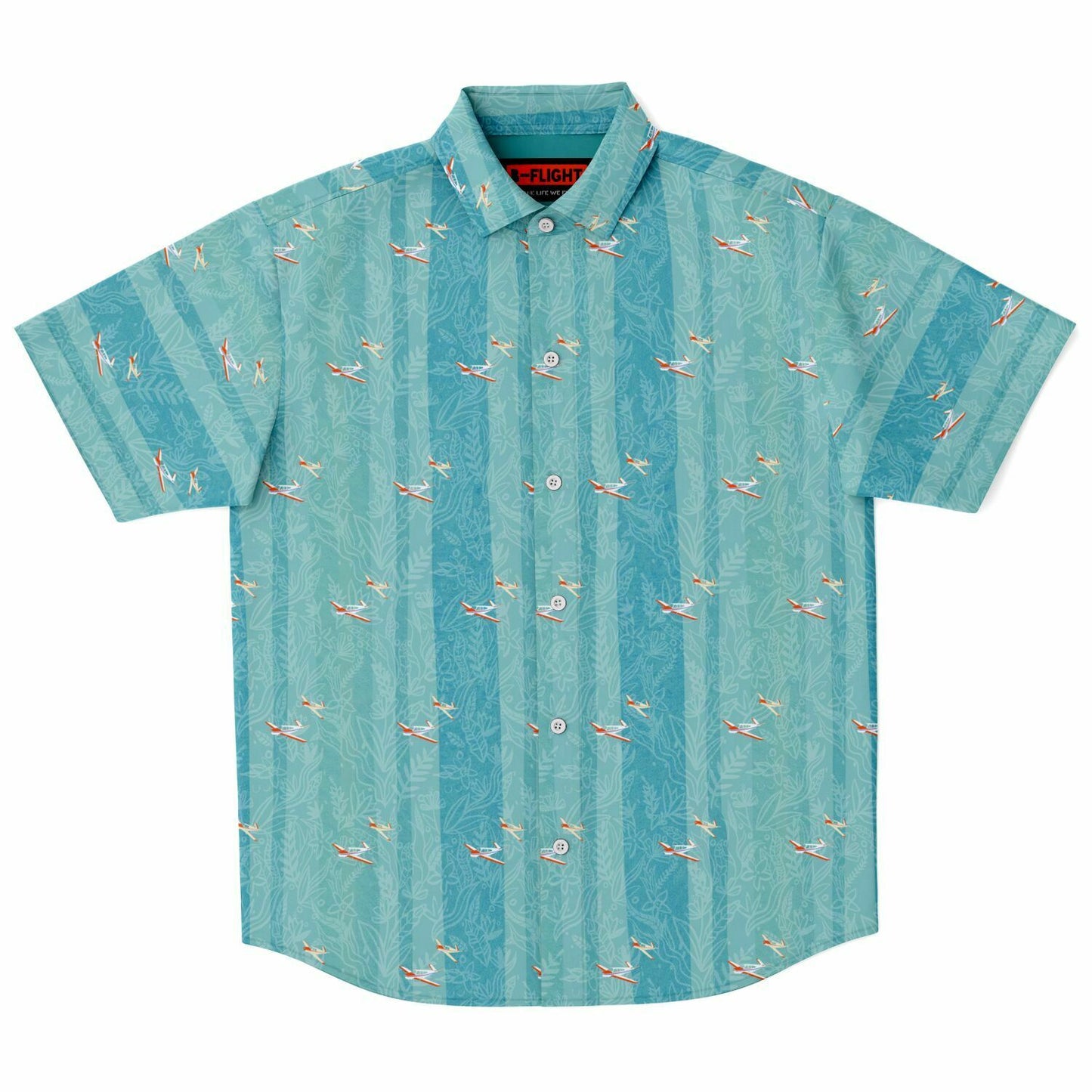 Vintage VTAIL BONANZA printed Short Sleeve Button Down Shirt - poplin