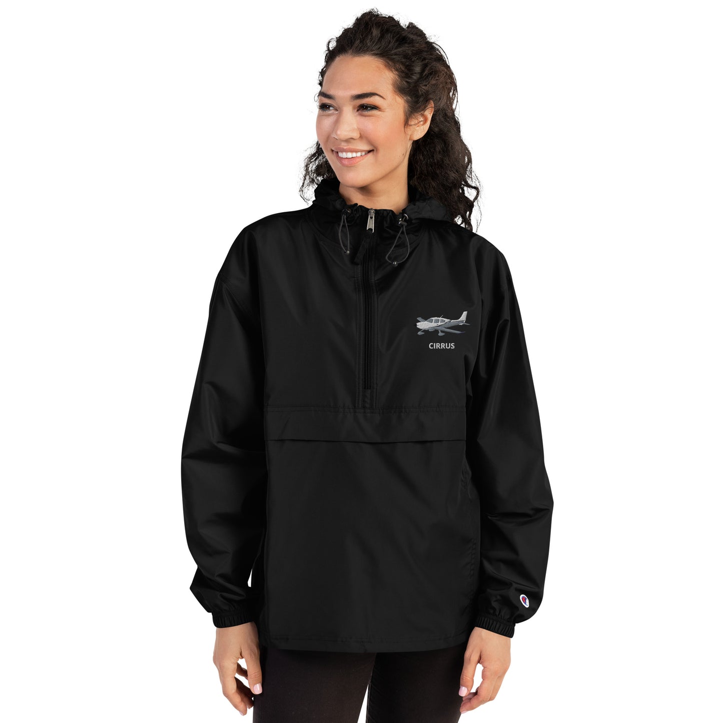 CIRRUS Aviation Rain weather proof Embroidered Champion Packable Zip Jacket