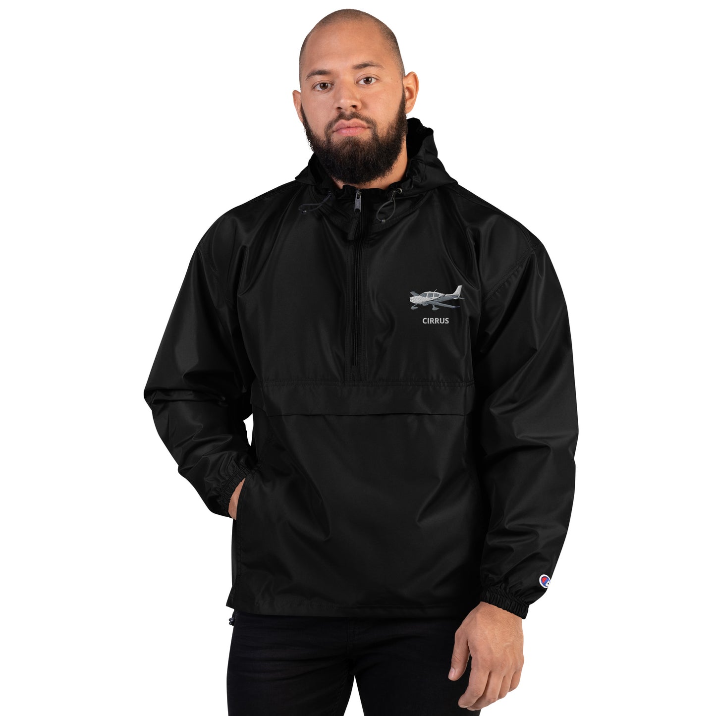 CIRRUS Aviation Rain weather proof Embroidered Champion Packable Zip Jacket