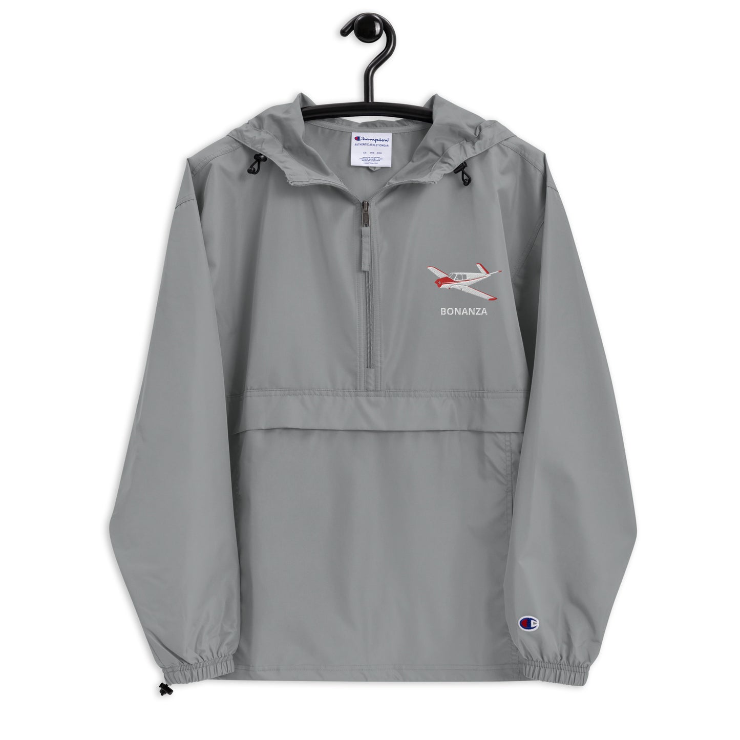 VTAIL BONANZA White Red  Aviation Rain weather proof Embroidered Champion Packable Zip Jacket