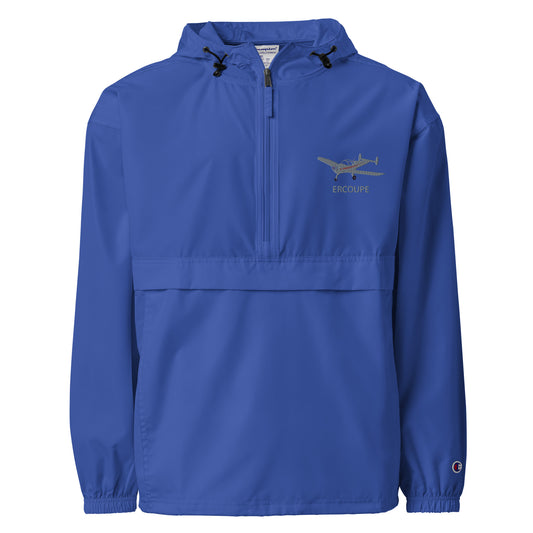 ERCOUPE Aviation Rain weather proof Embroidered Champion Packable Zip Jacket