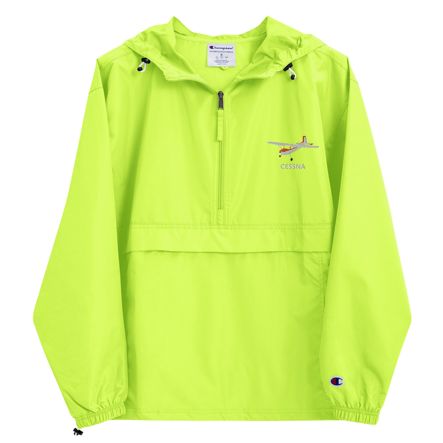 CESSNA 180 Skywagon Aviation Rain weather proof Embroidered Champion Packable Zip Jacket.