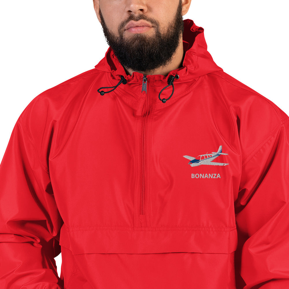 BONANZA A36 Aviation Rain weather proof Embroidered Champion Packable Zip Jacket