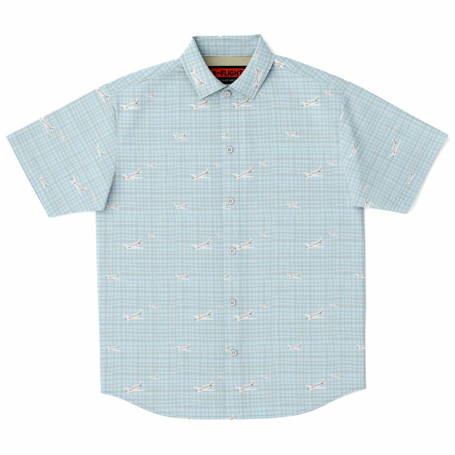 A36 Bonanza printed Short Sleeve Button Down Shirt