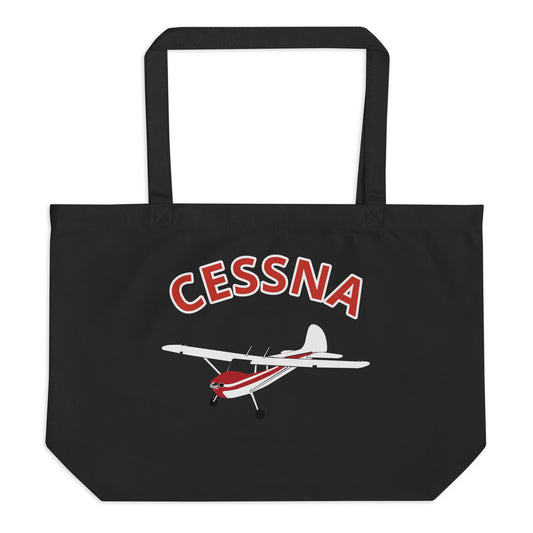 CESSNA 170 Graphic Printed Large organic Eco Aviation tote bag