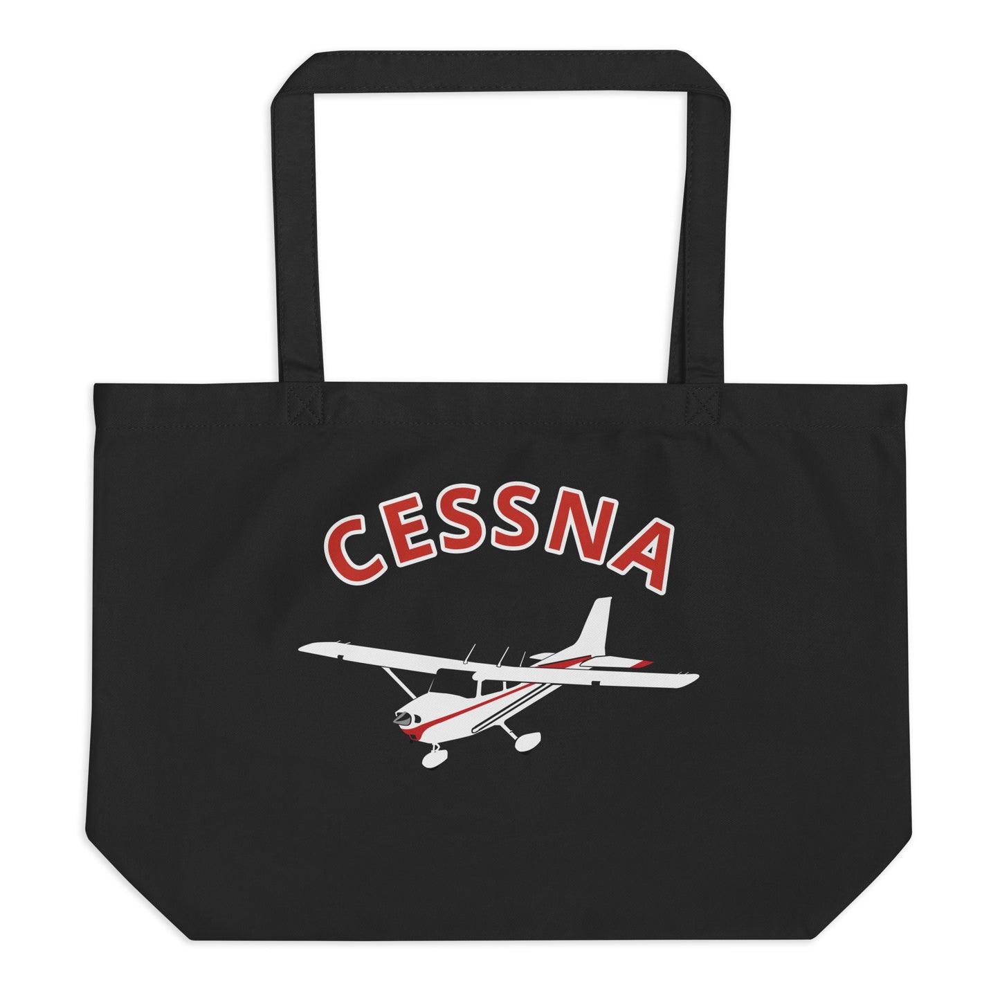 CESSNA 172 Large organic printed aviation tote bag