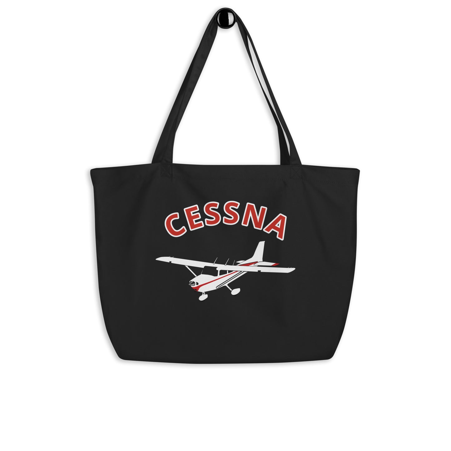 CESSNA 172 Large organic printed aviation tote bag