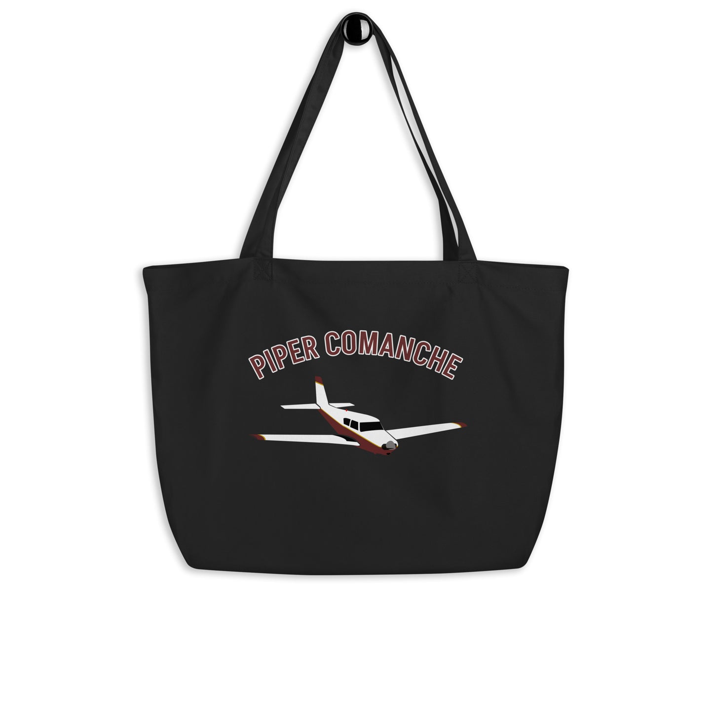 PIPER COMANCHE Large organic cotton printed aviation tote bag