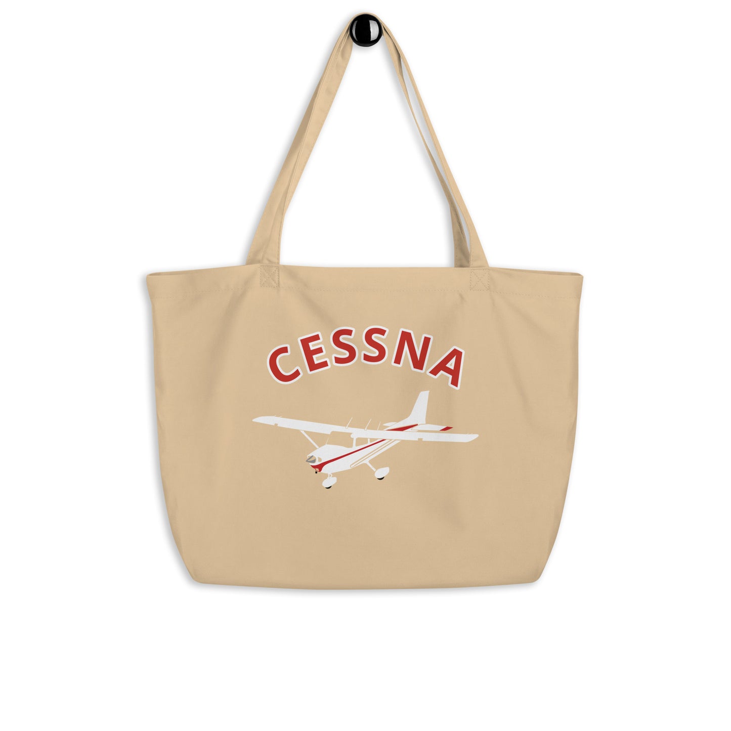 CESSNA 172 Large organic printed aviation tote bag