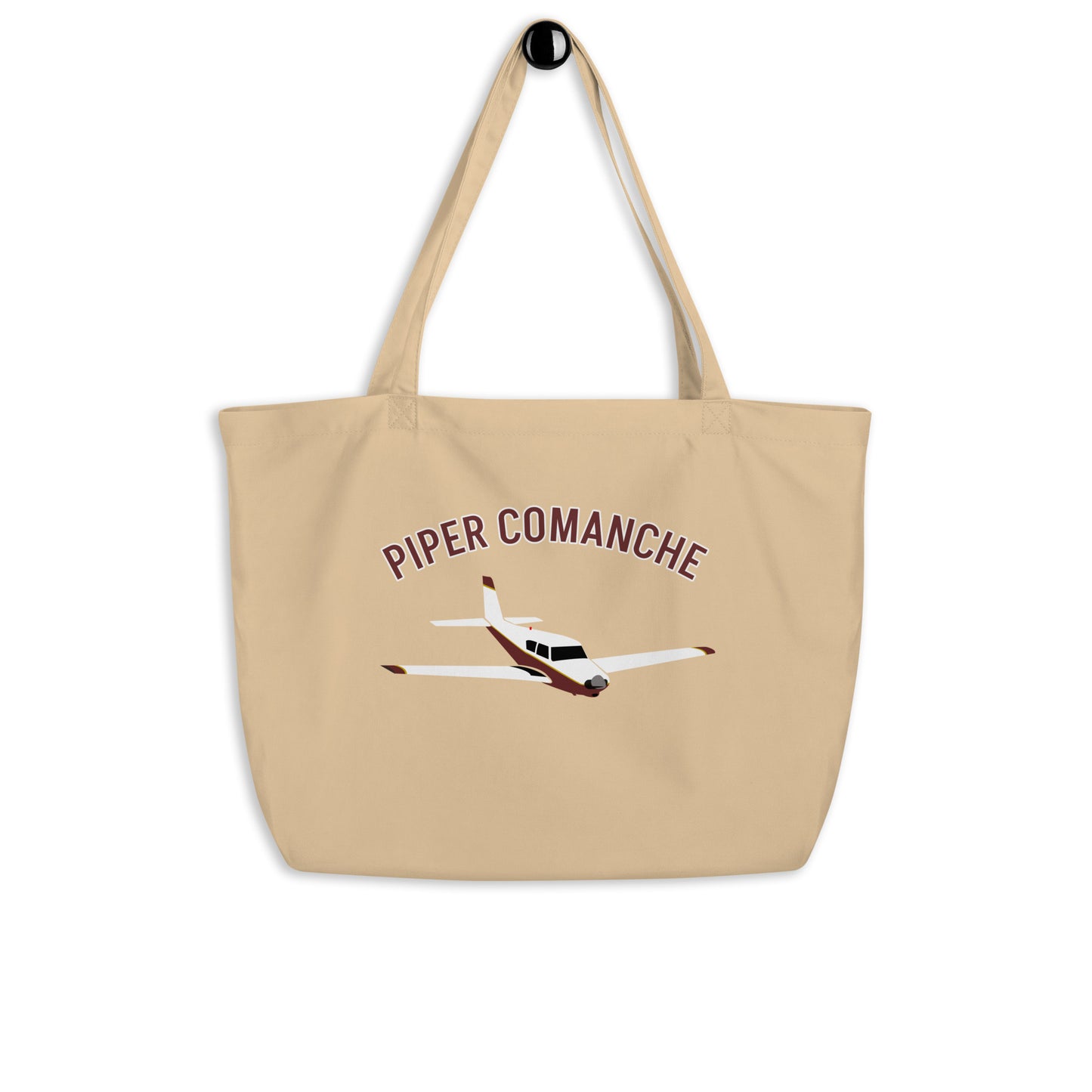 PIPER COMANCHE Large organic cotton printed aviation tote bag