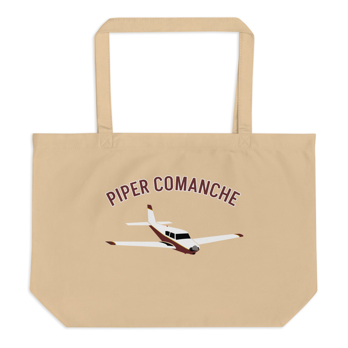 PIPER COMANCHE Large organic cotton printed aviation tote bag