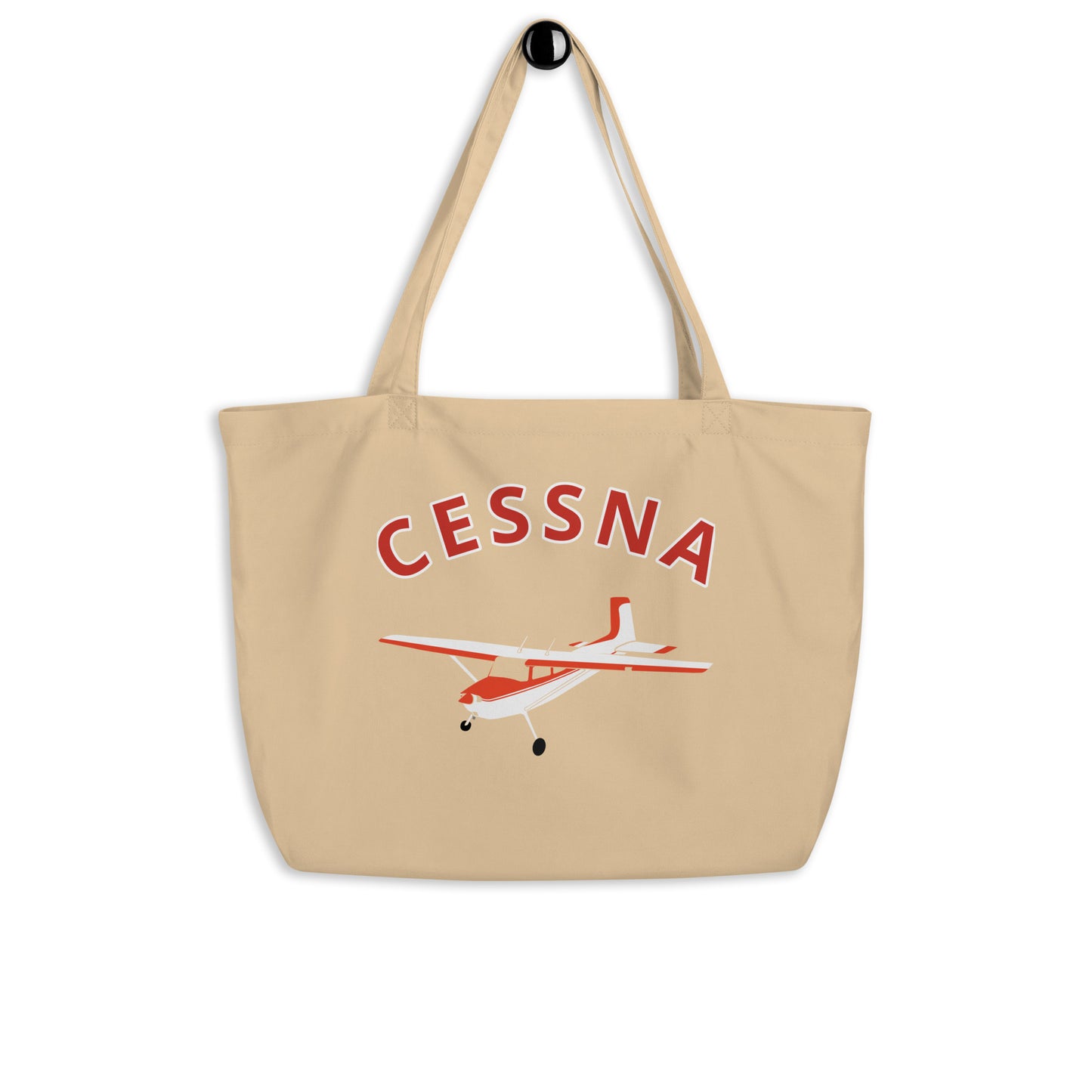 Large CESSNA 180 Skywagon organic beach and travel tote bag.