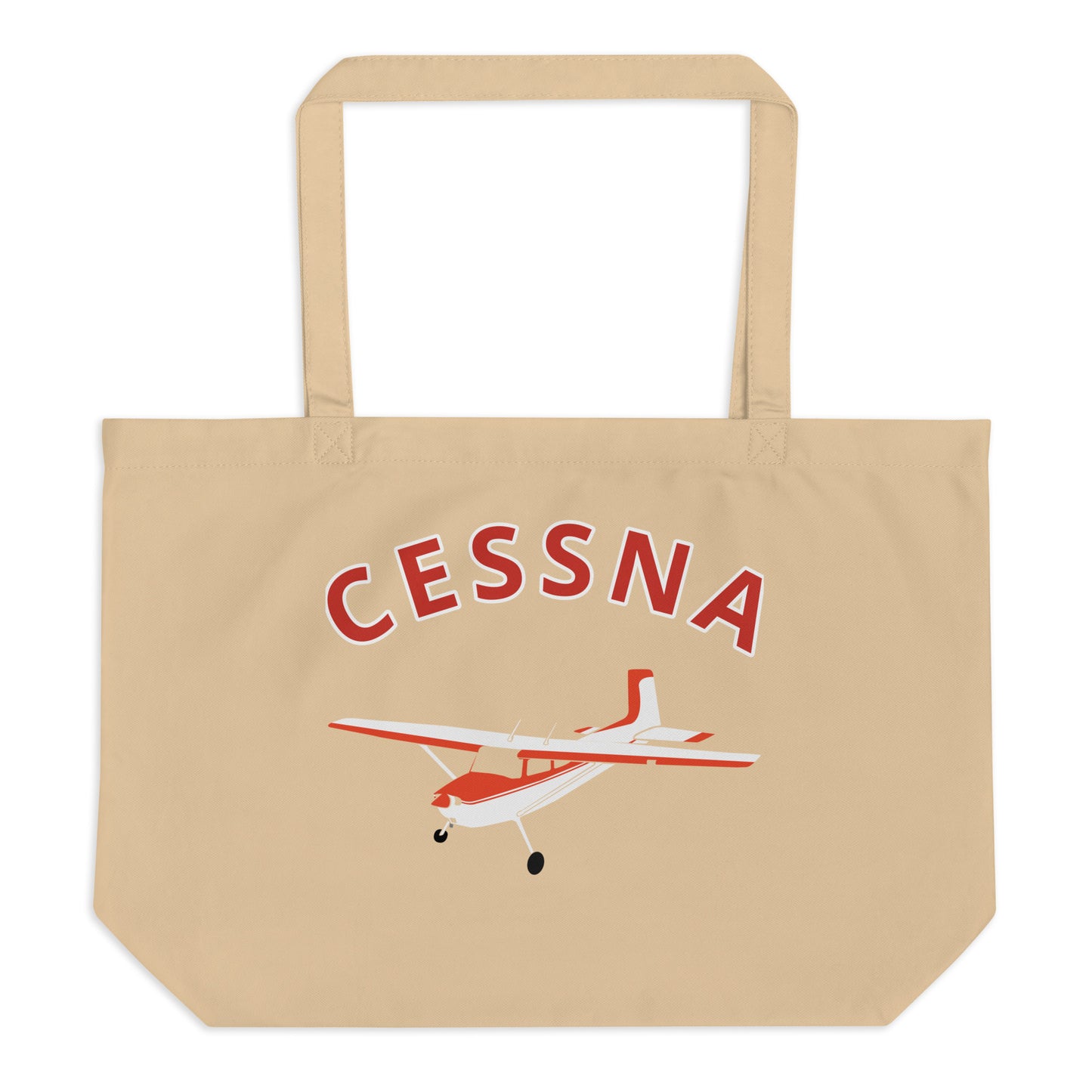 Large CESSNA 180 Skywagon organic beach and travel tote bag.