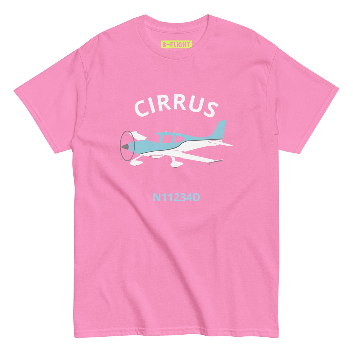 CIRRUS Blue-White  CUSTOM N Number Men's classic fit aviation tee