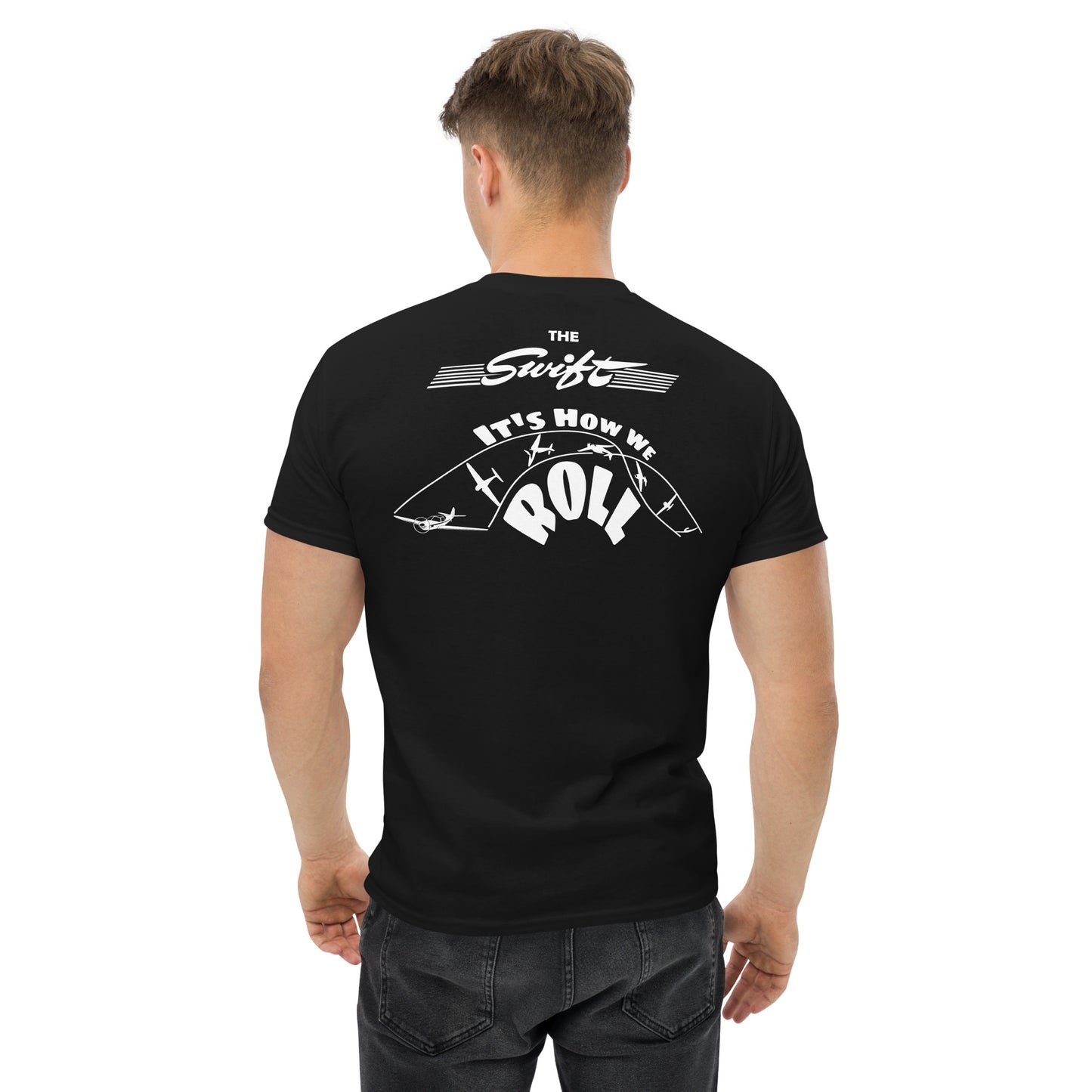 The SWIFT It's How We Roll Globe Swift Printed Men's classic fit tee