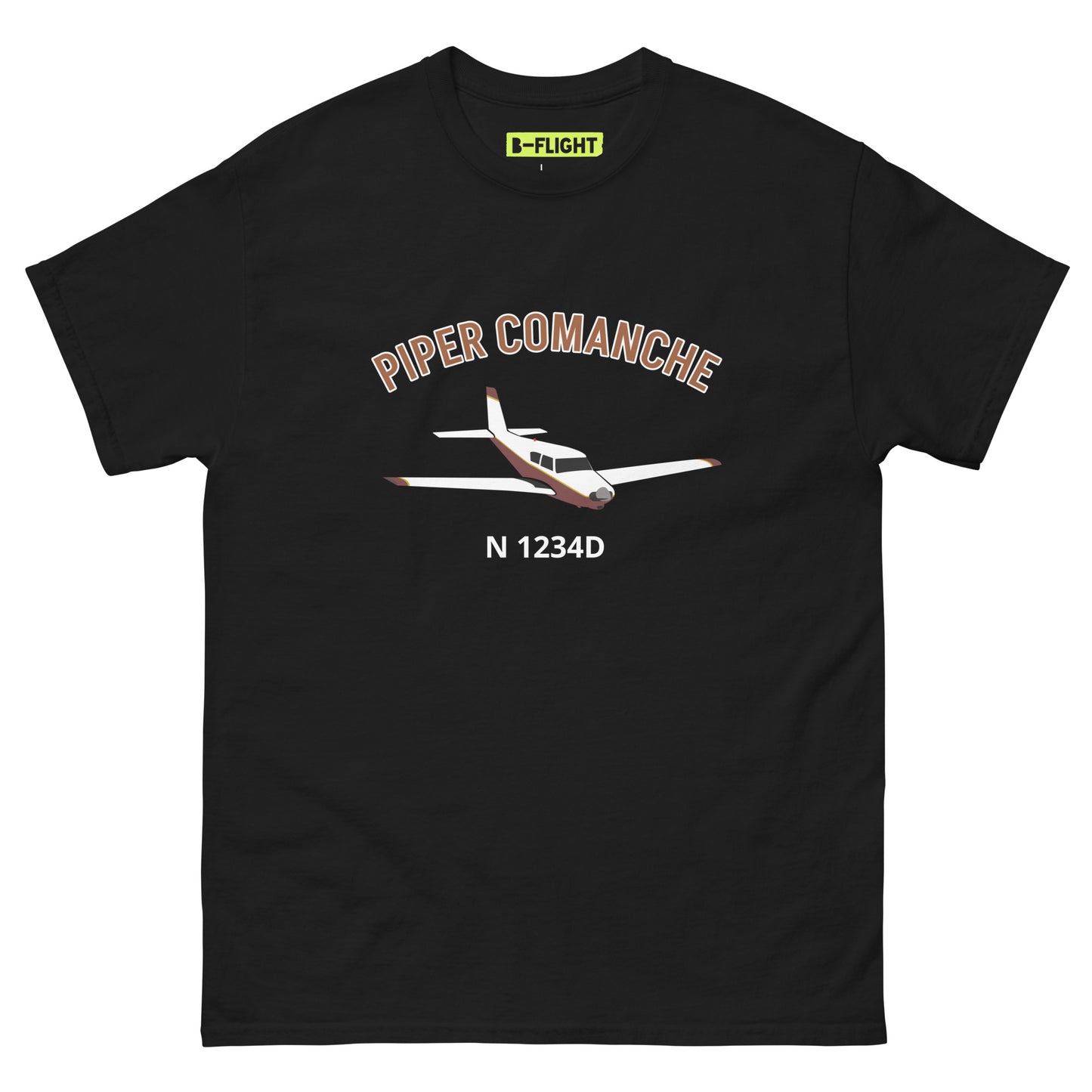 PIPER COMANCHE - CUSTOM N Number - graphic print aviation Men's tee classic fit tee