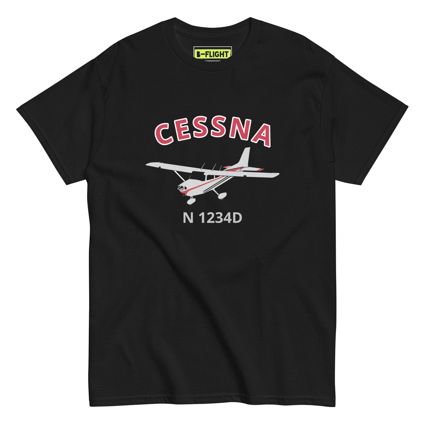 CESSNA 172  Red Trim  CUSTOM N Number Aviation  Unisex Men's classic tee