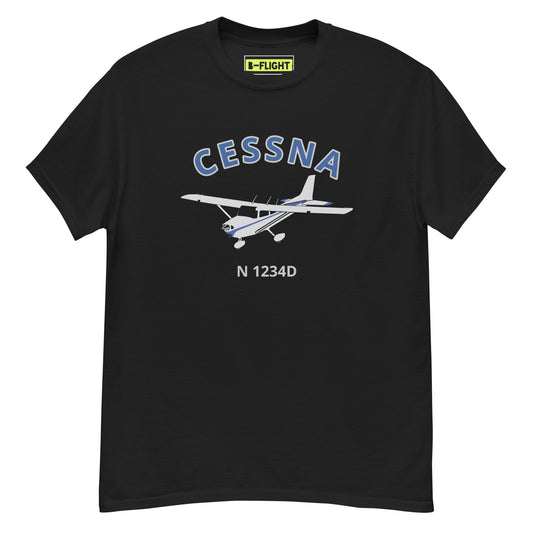 CESSNA 172 Skyhawk Polished grey- blue CUSTOM N Number Men's classic fit aviation tee - Minimum order 3