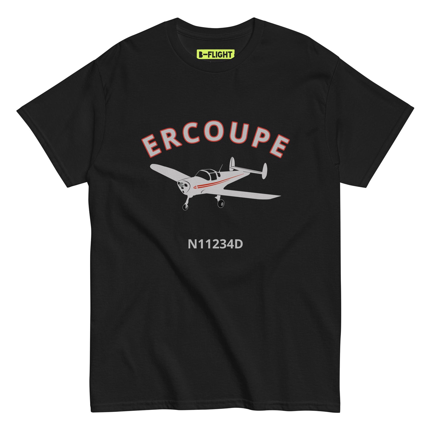 ERCOUPE CUSTOM N NUMBER Printed Short-Sleeve Unisex Classic Fit Aviation T-Shirt